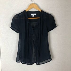 Ann Taylor Loft black sheer blouse!